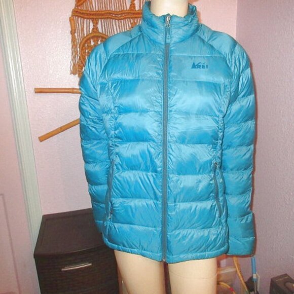 REI Women's Puffer Jacket Size M Blue 650 Down DWR Hiking Outdoor Gorpcore NEW